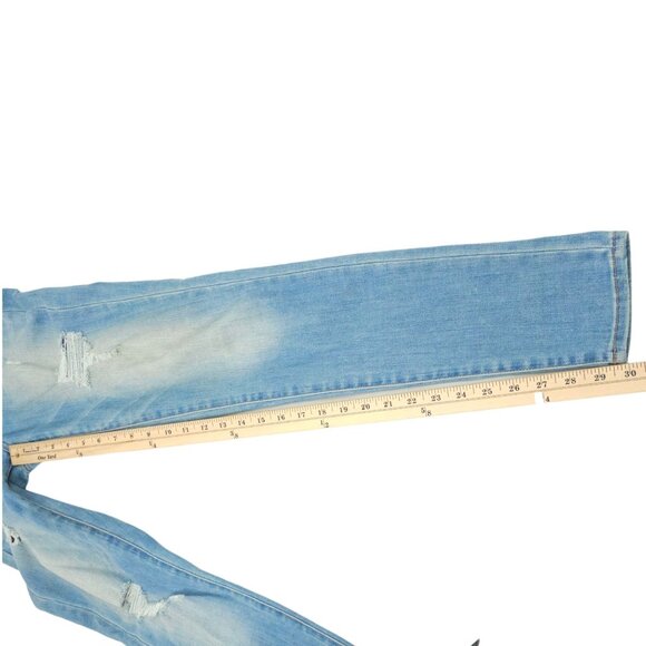 American Eagle Super Stretch Jegging Womens 8L Whiskered Distressed Ripped Denim - Picture 5 of 15